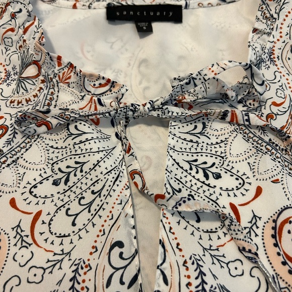 Sanctuary Paisley Print Dress in Navy & Orange - Picture 3 of 12